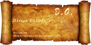 Dinya Olivér névjegykártya